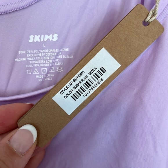 NWT SKIMS FITS EVERYBODY SLIP DRESS | Size L | Sugar Plum (purple) - Picture 5 of 6